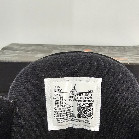 Nike Air Jordan Retro 3 Shoes Fear Pack Grey Orange OG CT8532-080 Mens Size6,5Y - Picture 7 of 10